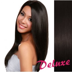 DELUXE prírodné čierne CLIP IN vlasy na predĺženie - 50-53 cm